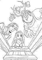 coloriage raiponce et ses amis